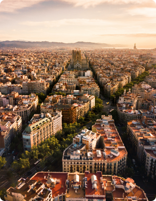 Barcelona at sunset, Sagrada Familia
