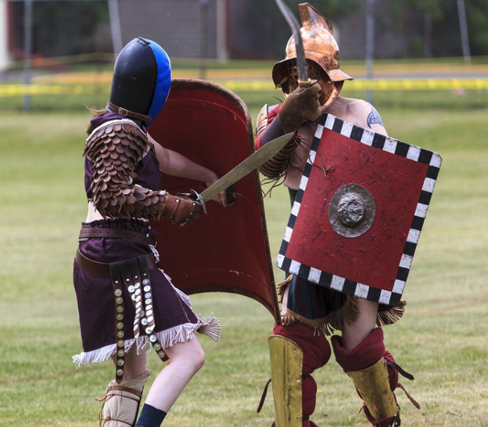 Gladiators in Rome with kids