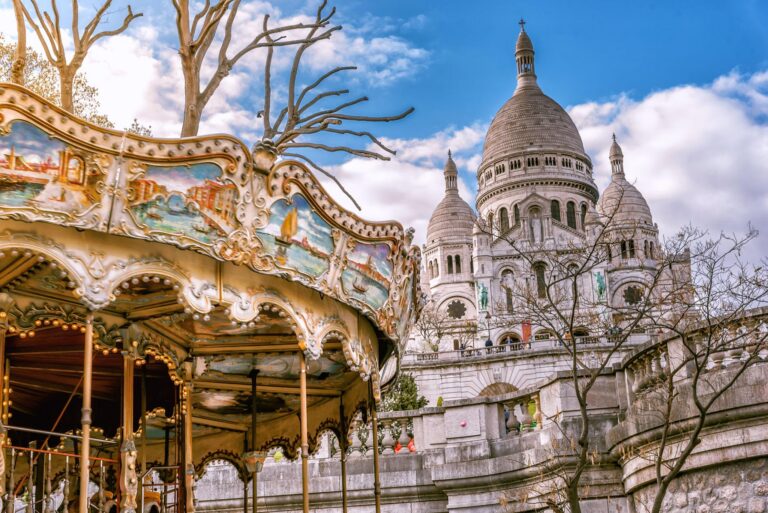 Montmartre carousel with kids