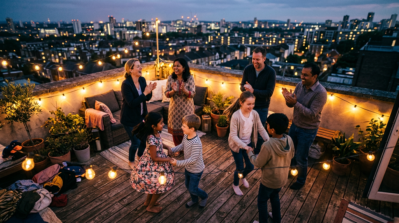 Traveling family enjoying a meaningful connection